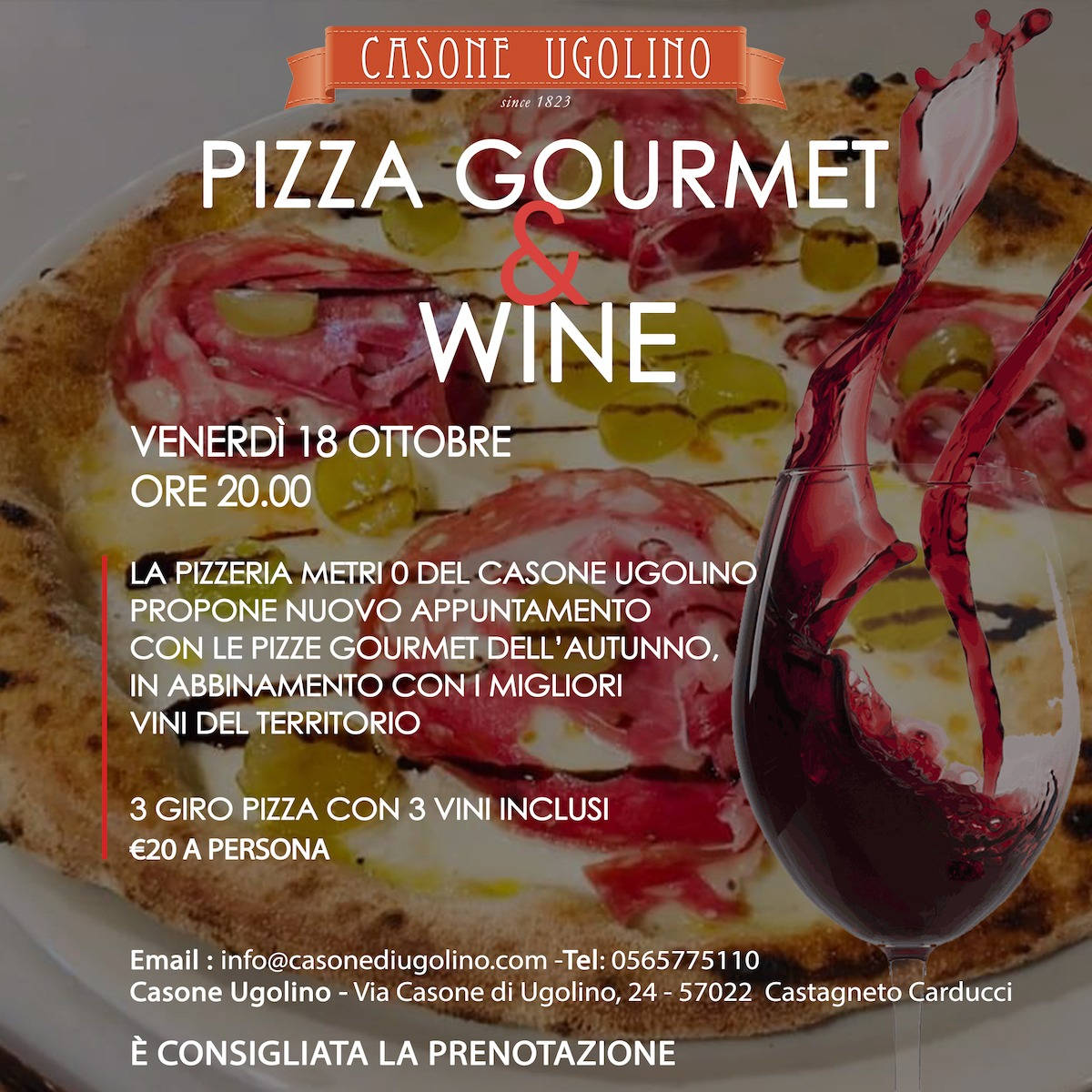 pizza gourmet and Wine